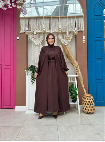 Brown 2 piece abaya