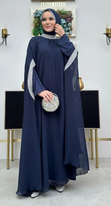 Blue stunning 2 piece Abaya dress