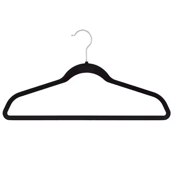 Black velvet coat hangers