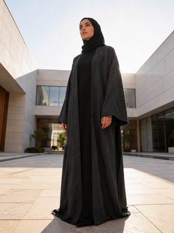 Asma 3 self print 3 piece abaya