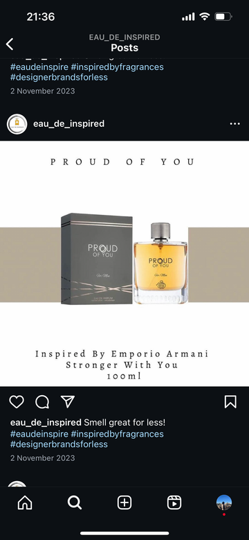 Proud Of You For Men Eau de Parfum 100ml Fragrance World