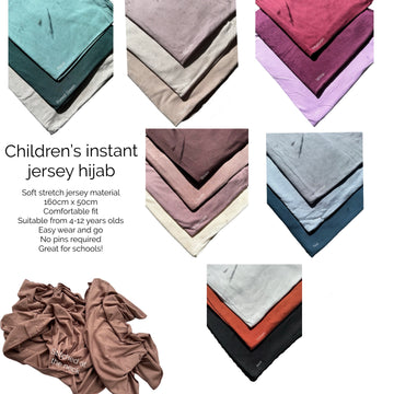 Girls Instant Rectangle Jersey Hijabs