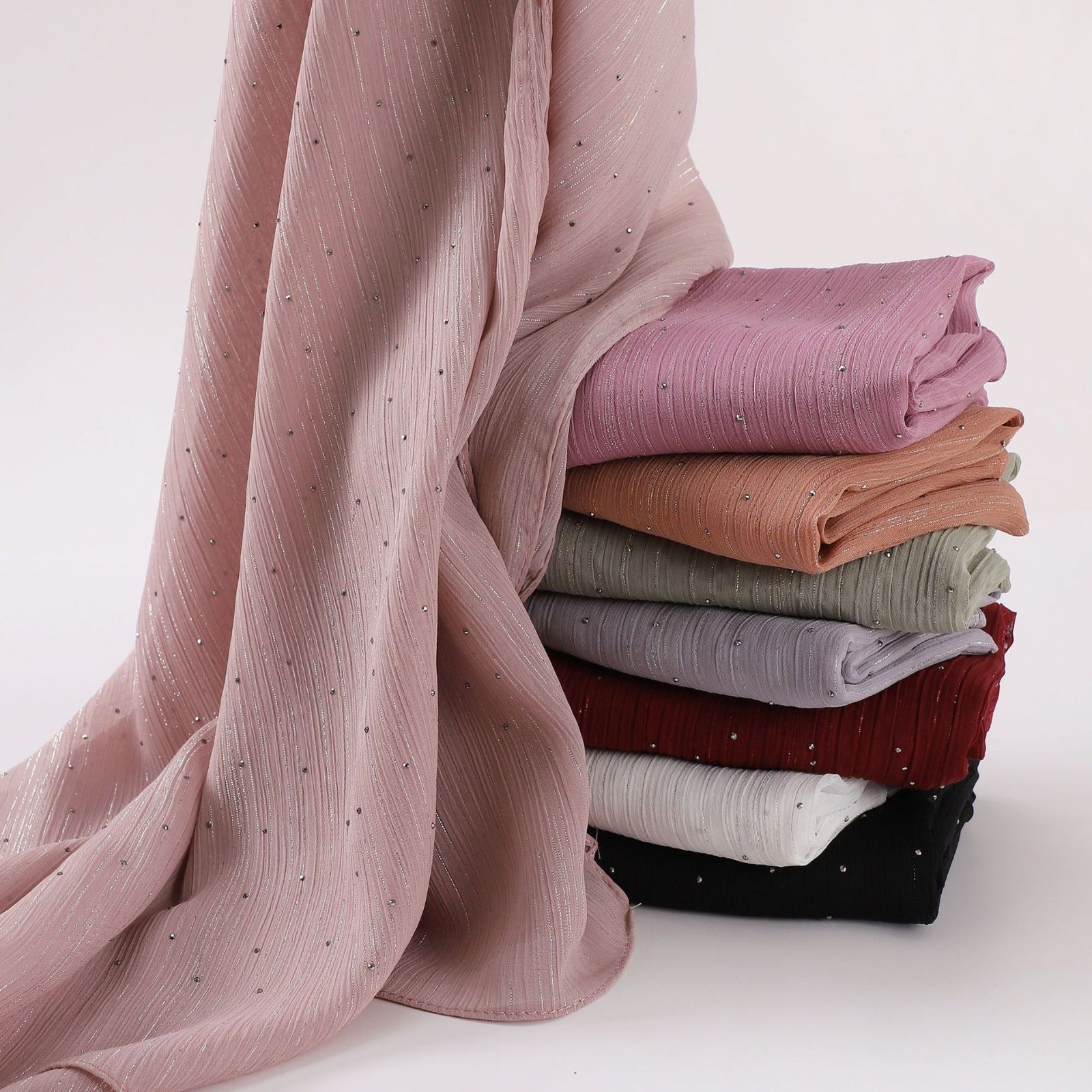Chiffon with Shimmer and Stones Hijab
