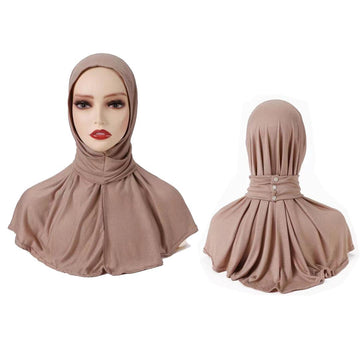 Cotton Jersey Instant Button Hijabs