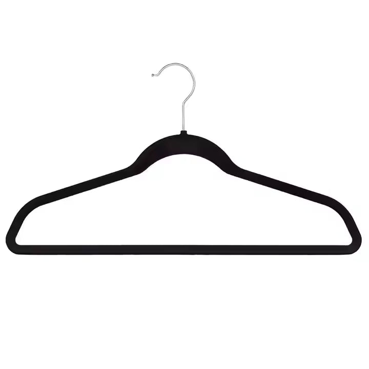 Black velvet coat hangers